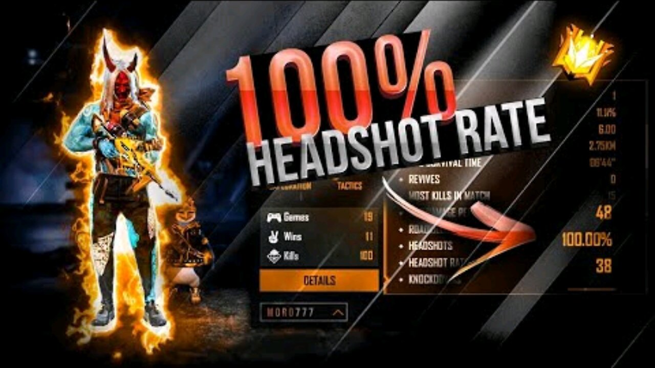 100% Headshot Rate In Free Fire 🖥️