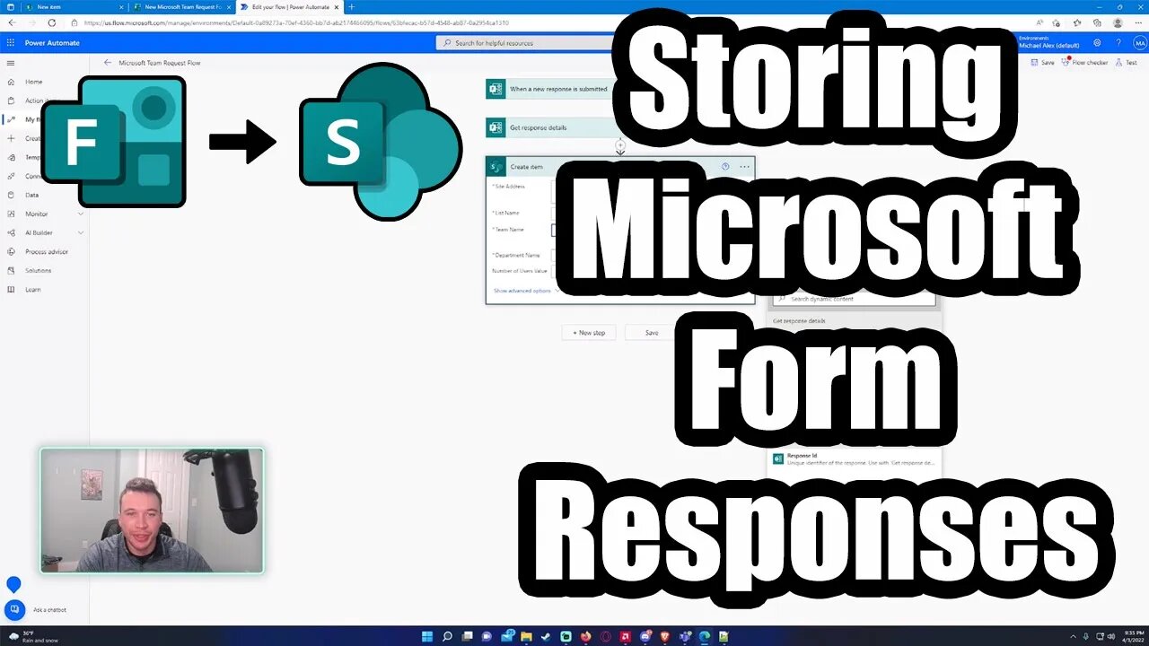 How to Store Microsoft Form Responses in a SharePoint List using Power Automate | 2022 Tutorial