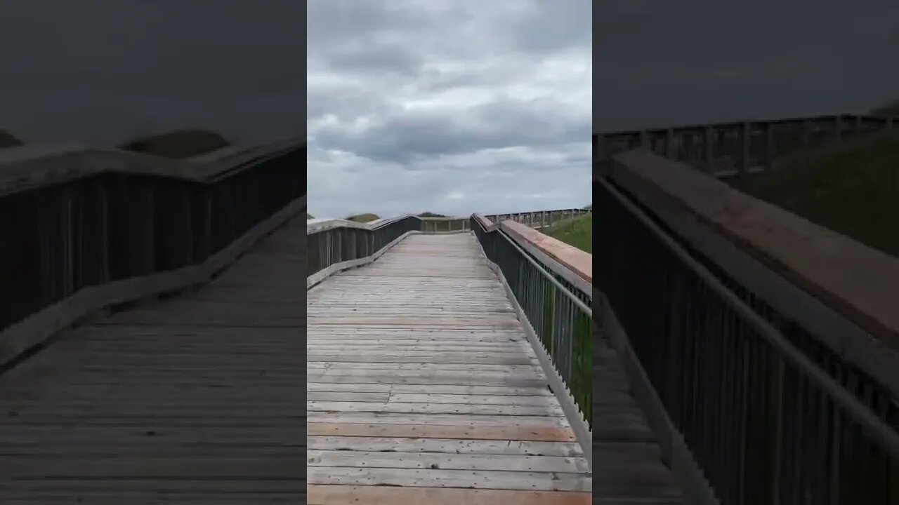 Walking the board walk at the beach