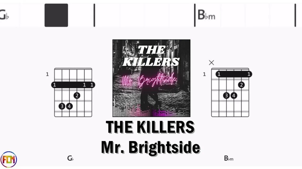 THE KILLERS Mr Brightside - FCN GUITAR CHORDS & LYRICS