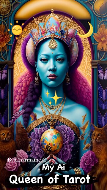👑Queen of Tarot ☀️✨🌙#viral #tarot #ai #aiartwork