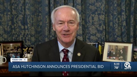 Hutchinson launches GOP 2024 bid, calls on Trump to drop out