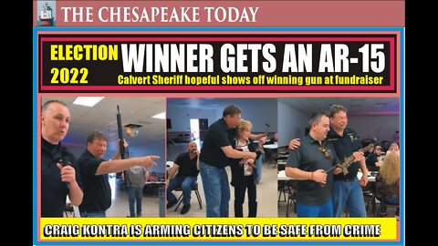 Calvert Sheriff candidate Craig Kontra gives away rifles at his fundraiser for the election