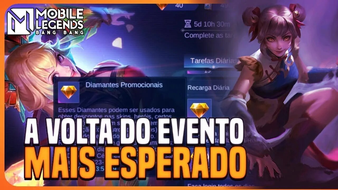 VOLTA DOS DIAMANTES AMARELOS, EVENTO 11 E STAR ANUAL | SERVER AVANÇADO | MLBB