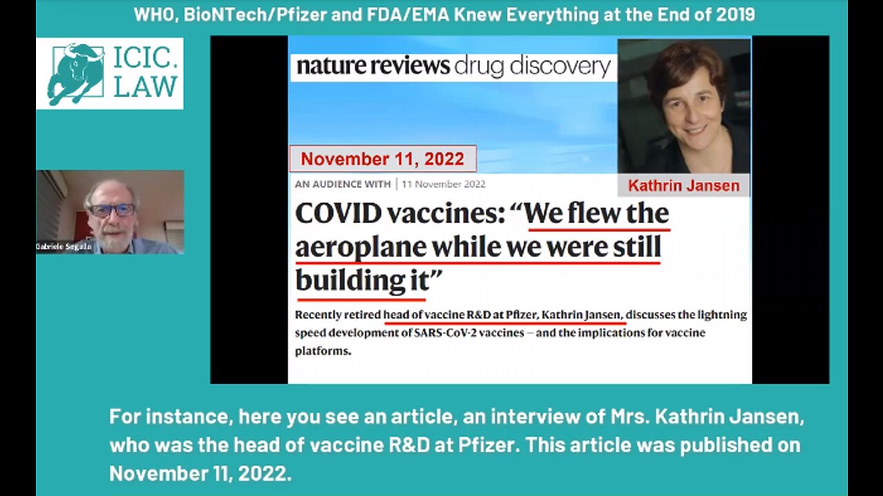 Dr. Gabriela Segalla w/ Reiner Fuellmich Presenting Evidence Proving Premeditated Harm