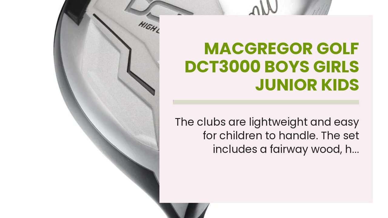 MacGregor Golf DCT3000 Boys Girls Junior Kids Childrens Golf Club Package Set with Golf Club Ca...