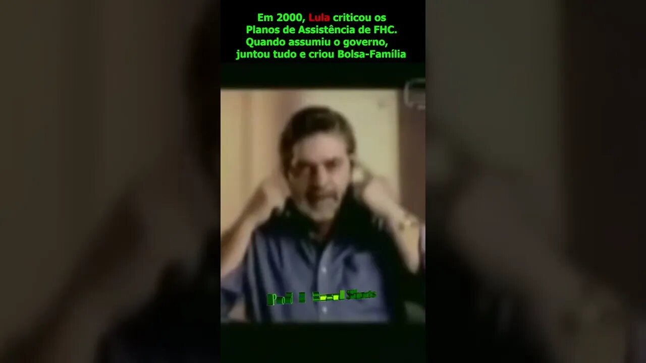 Lula criticando plano de assistĂȘncia de FHC