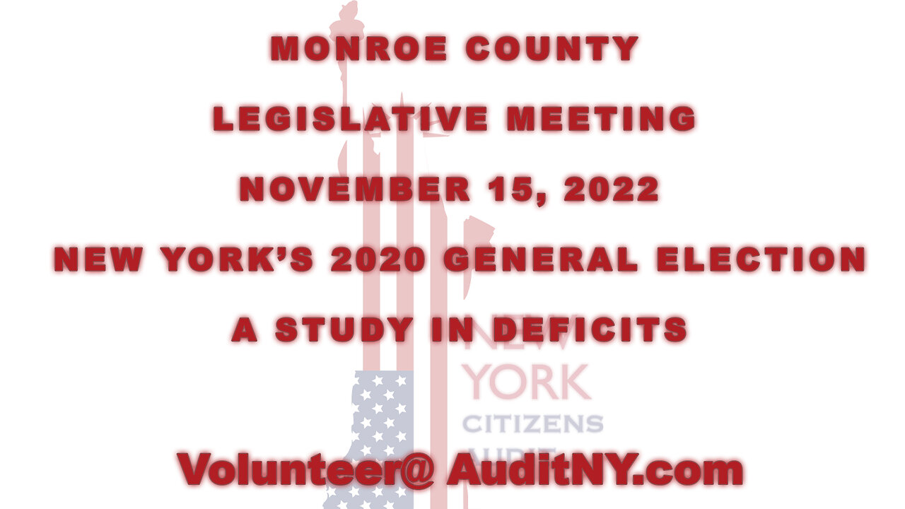 Monroe County Legislature Reading of NYCA Deficits Report