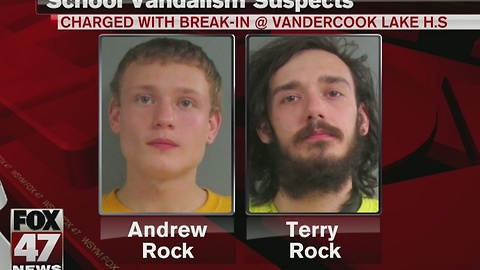 2 men charged with break-in at local high school