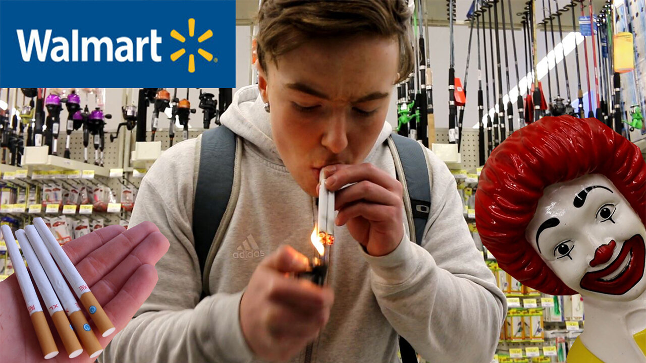 SMOKING CIGARETTES IN WALMART