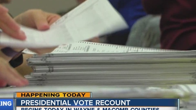 Presidential vote recount begins today in Wayne and Macomb counties