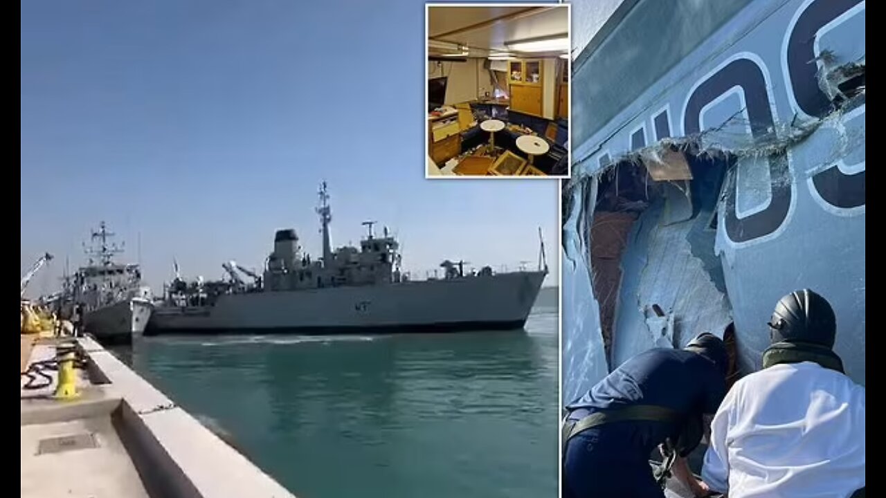 Royal Navy minehunter smashes into another British warship in embarrassing pile-up