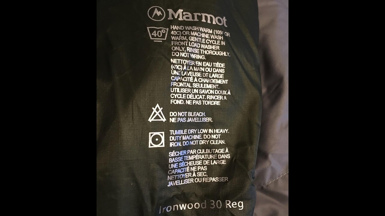 Marmot Ironwood 30 degree Down Lightweight Sleeping Bag