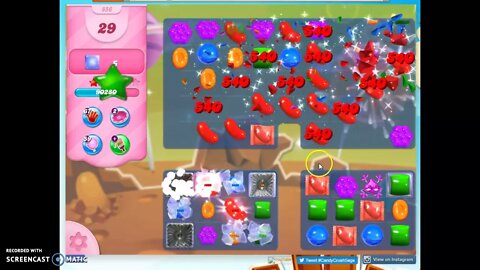 Candy Crush Level 856 Audio Talkthrough, 3 Stars 0 Boosters