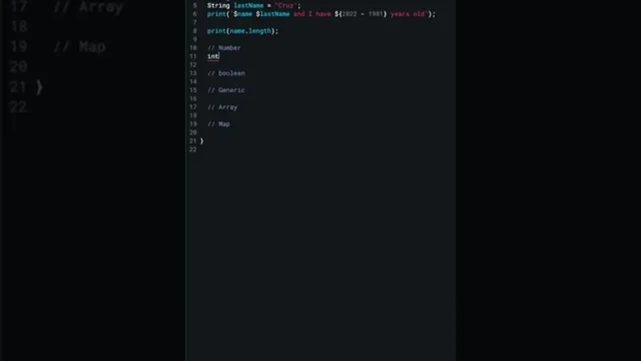 Number variables in Dart #shorts