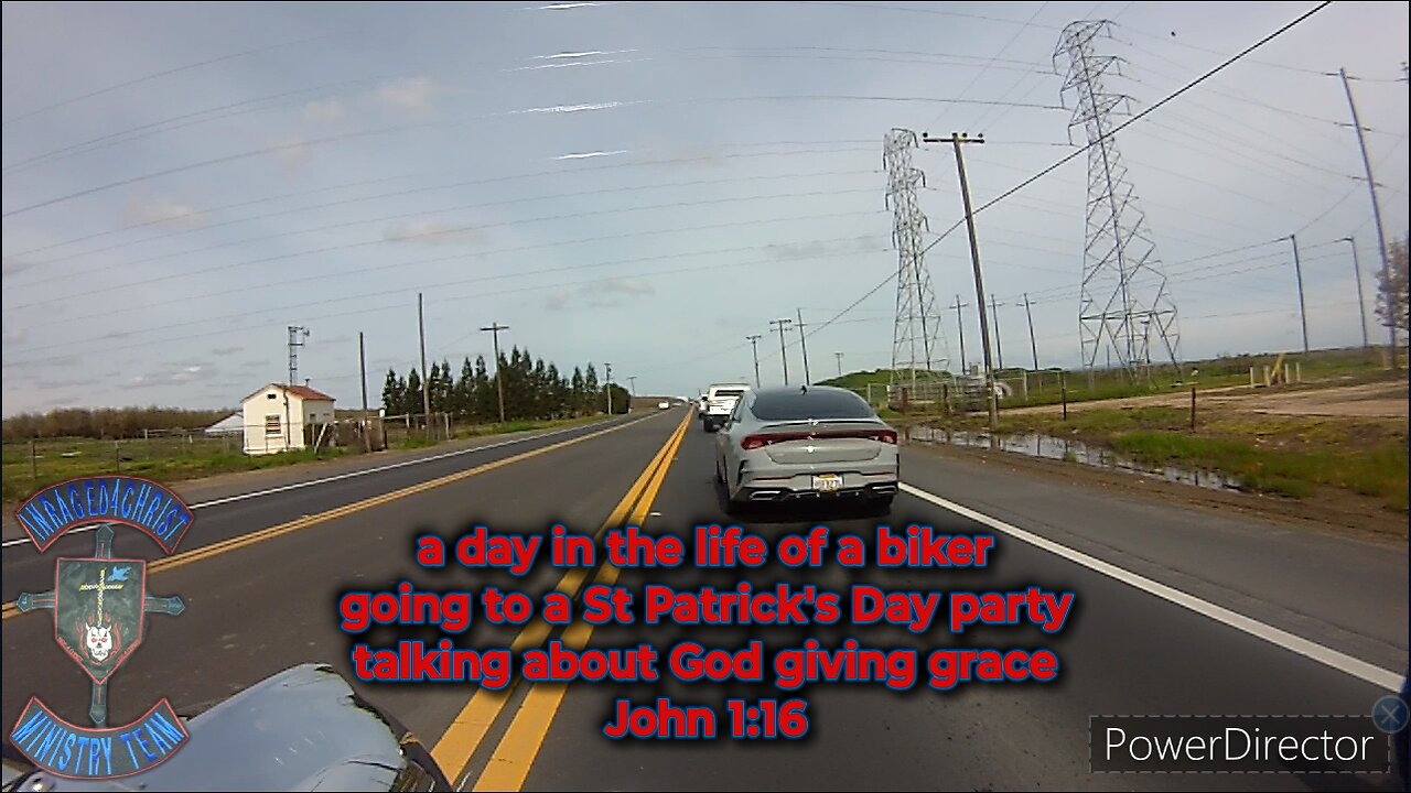 a day in the life of a biker going to a St Patrick's Day party talking about God's grace John 1:16