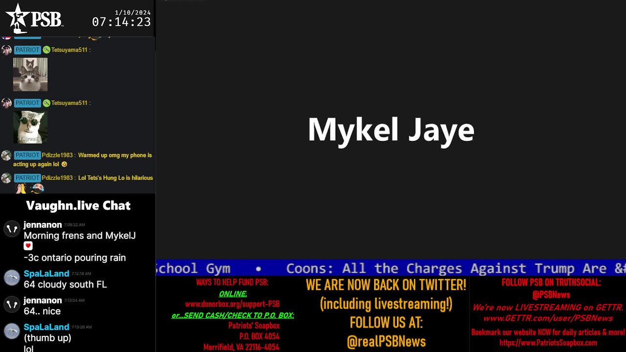 2024-01-10 07:07 EST - Patriots Soapbox AM: with MykelJaye, SkyeBreeze