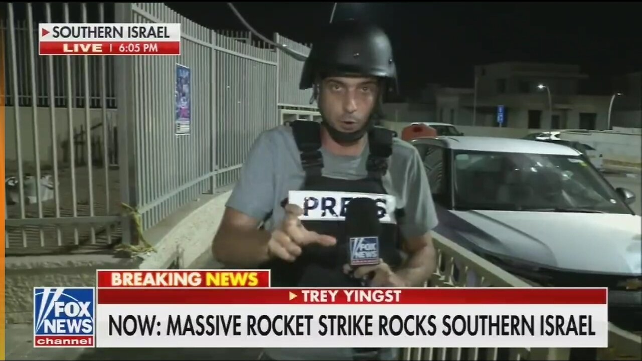 Rocket Strike Hits 100 Feet From Fox's Trey Yingst and Reporters