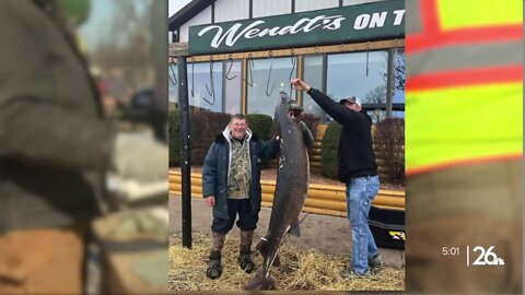 Record sturgeon speared just outside of North Fond Du Lac.