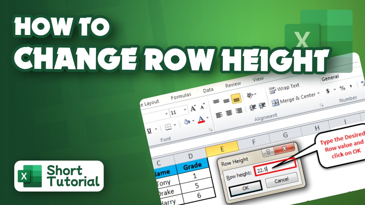 How to change row height in Excel