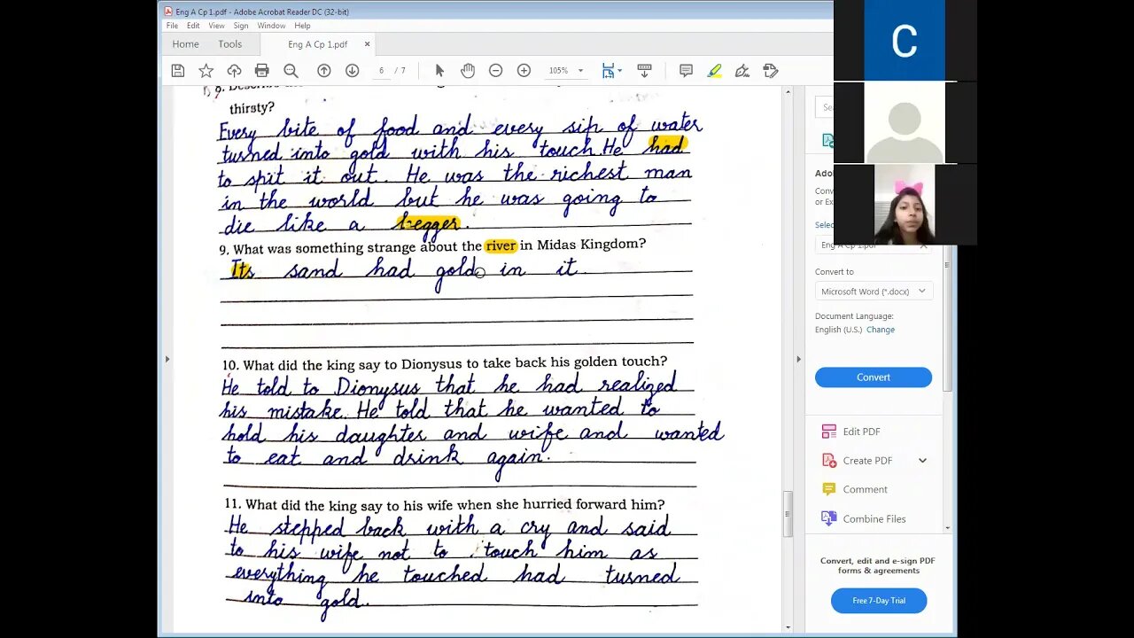 Class 5 English A 8 4 2021