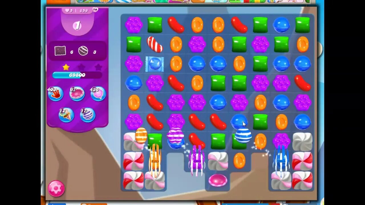 Candy Crush Level 859 Talkthrough, 19 Moves 0 Boosters