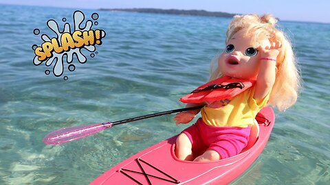 My Baby Alive doll Sara having fun at the Beach ride a Kayak and drowned!!! Bananakids