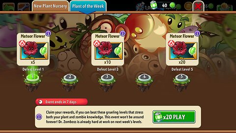 Plants vs Zombies 2 - Plant of the Week - Meteor Flower - December 2024