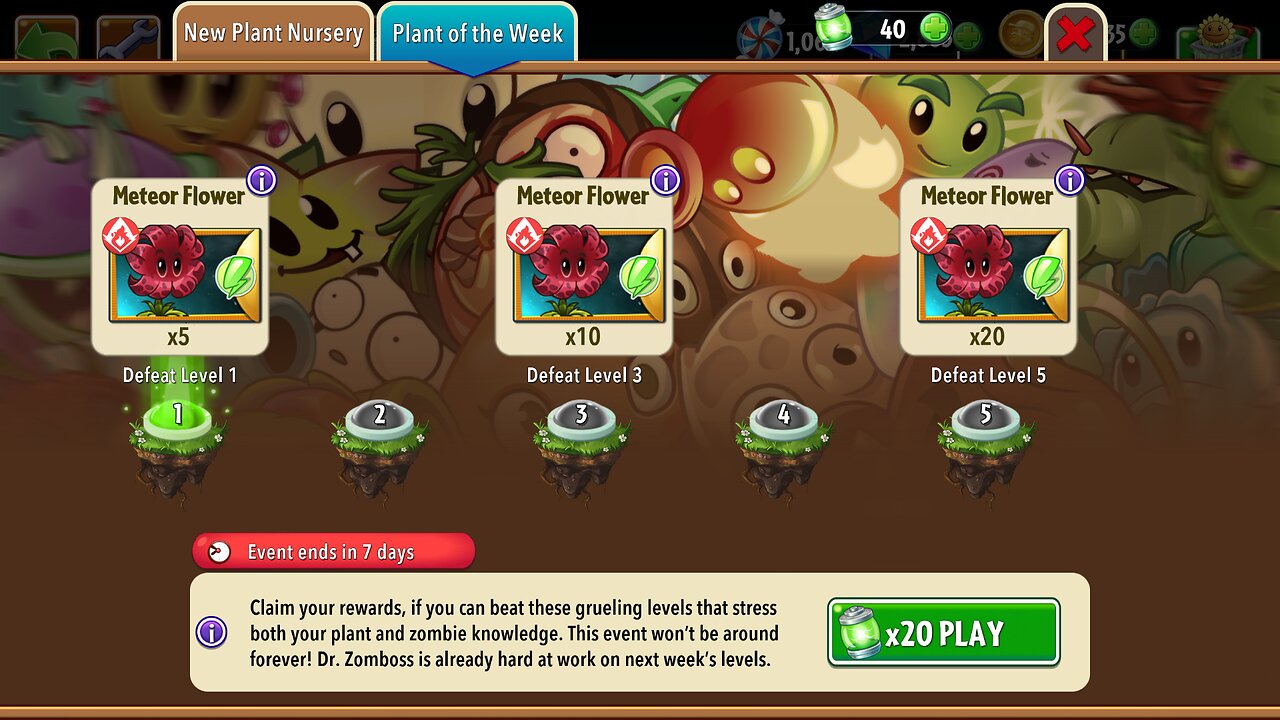 Plants vs Zombies 2 - Plant of the Week - Meteor Flower - December 2024