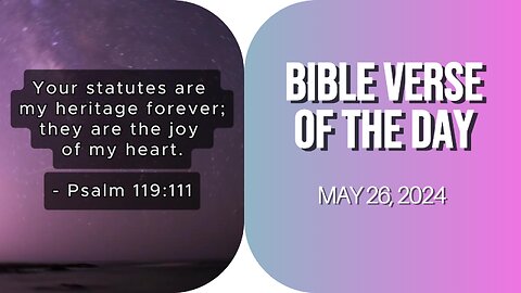 Bible Verse of the Day: May 26, 2024