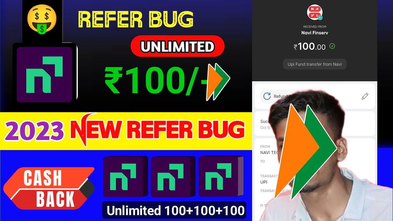 (PER OTP 100/) No Need KYC :Navi Refer Trick: Paytm loot today ! New earning app today ! navi app