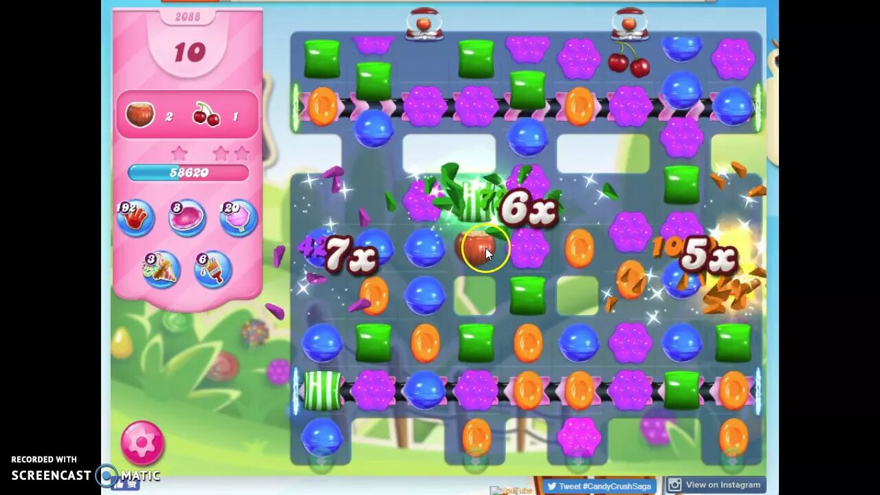 Candy Crush Level 2088 Audio Talkthrough, 3 Stars 0 Boosters
