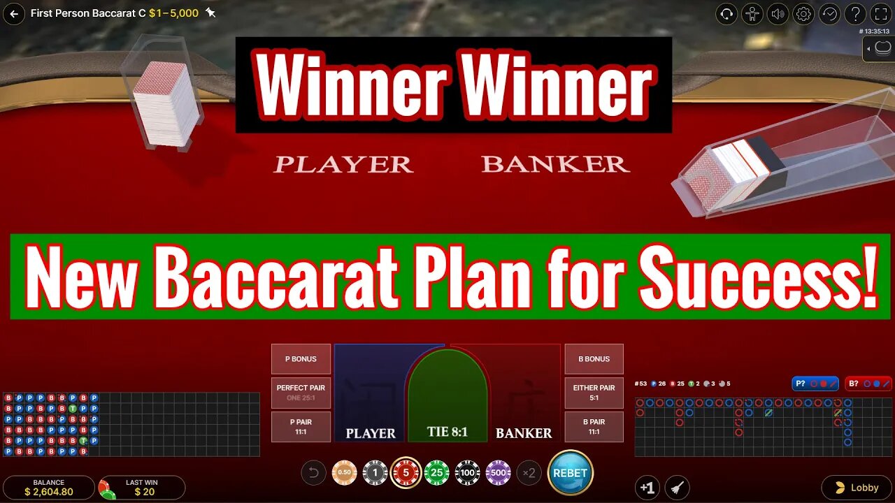 Baccarat Plan for Success || Real Money Play