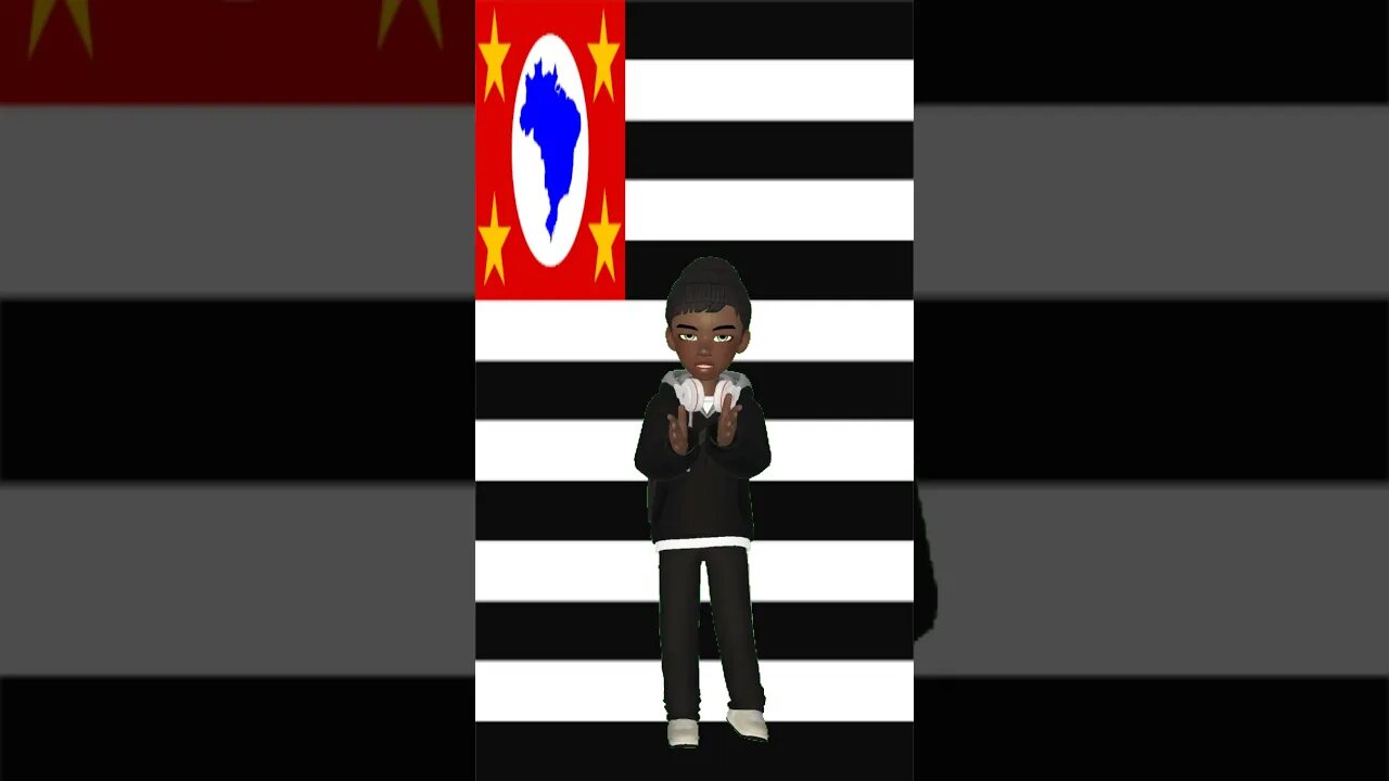 Vídeo de Animação - Avatar dançando na frente da bandeira de São Paulo #shorts
