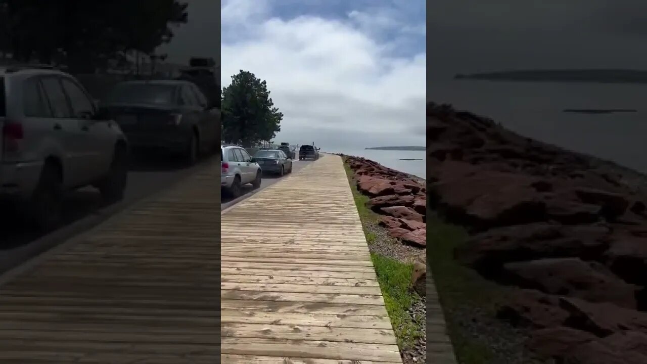 Steam evaporating off the boardwalk
