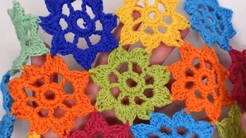 How to crochet colorful flower blanket simple tutorial by marifu6a