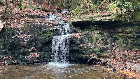 Relaxing waterfall deep in the woods