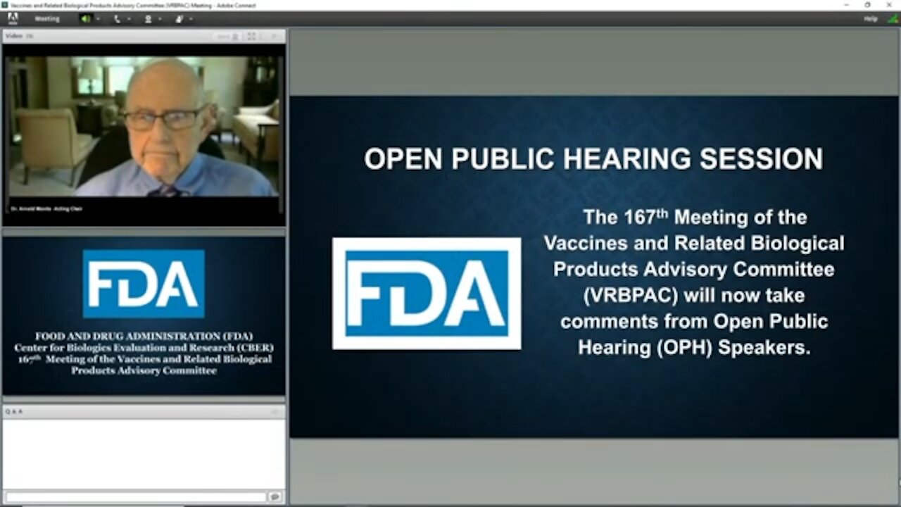 FDA Open Public Hearing Session For COVID-19 Vaccines