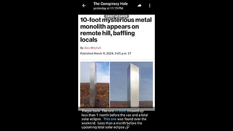 News Shorts: 10 Foot Monolith