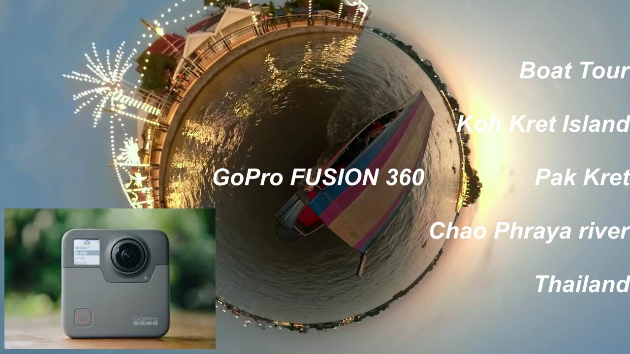 GoPro FUSION 360 boat tour at Koh Kret Chao Phraya river Thailand