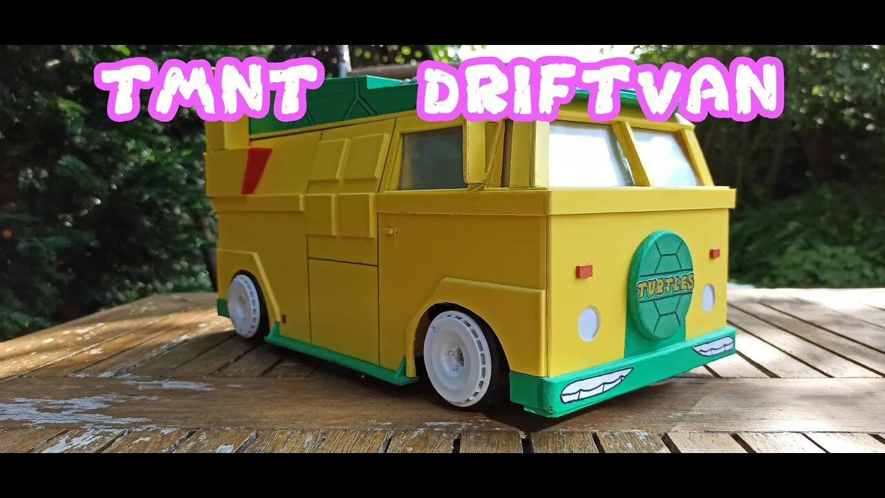 RC Hotwheels TMNT drift Partyvan practice - tt02d - locked rear diff