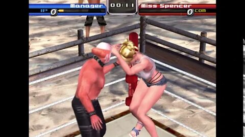Rumble Roses PS2 - Manager defeated by arm submission