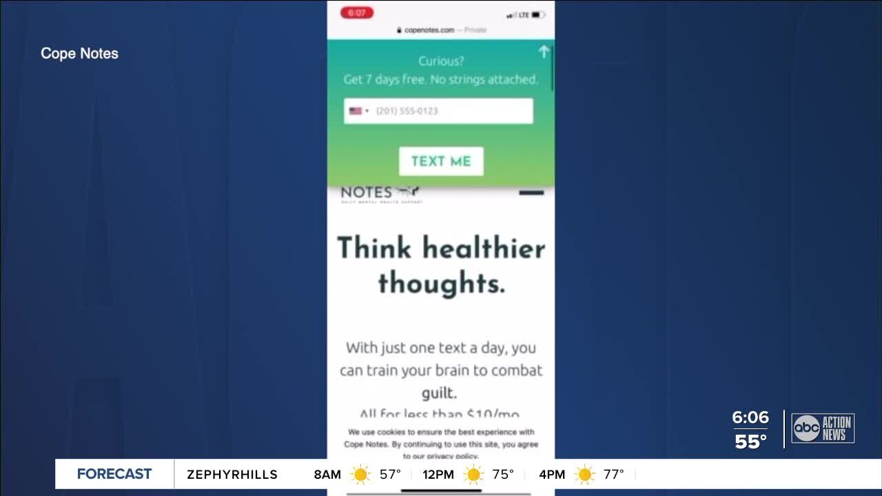 Daily text message app aims to retrain brain to think healthier thoughts