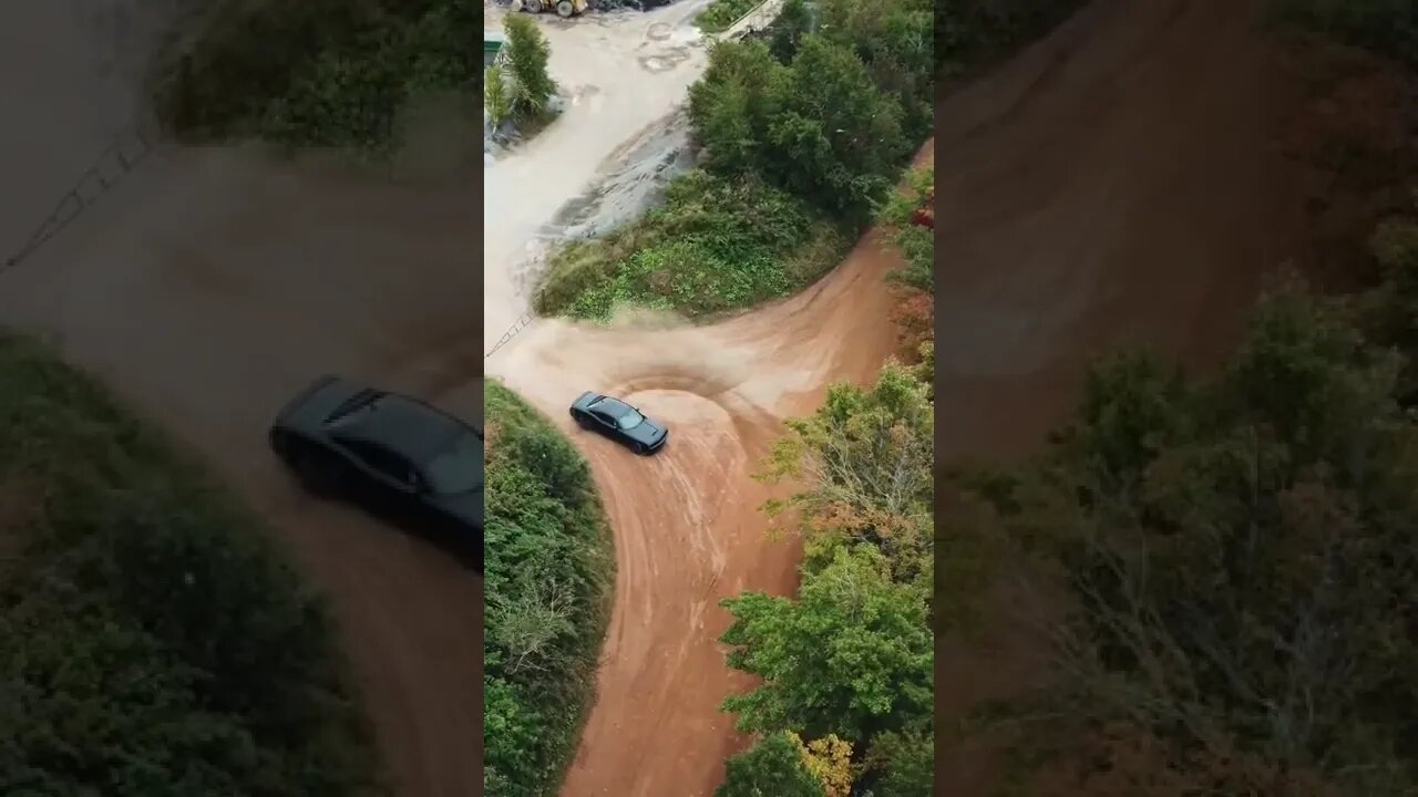 Ripping donuts in a Dodge Challenger