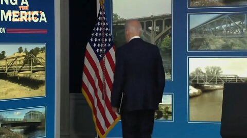 Seems like that's the purpose of his theater stage: Biden shuffles away from questions fast & easy.