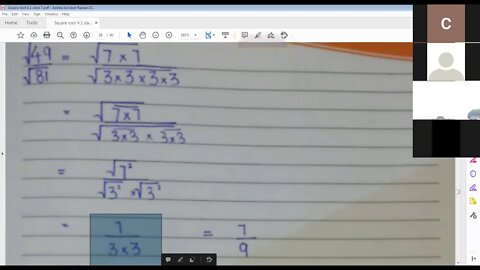 CLASS 7 MATHS B Ex 4 1 Square Root 6 1 21