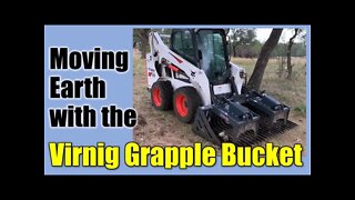 Bobcat ● Virnig Skeleton Grapple ● Overview and Clearing Rock with Skidsteer