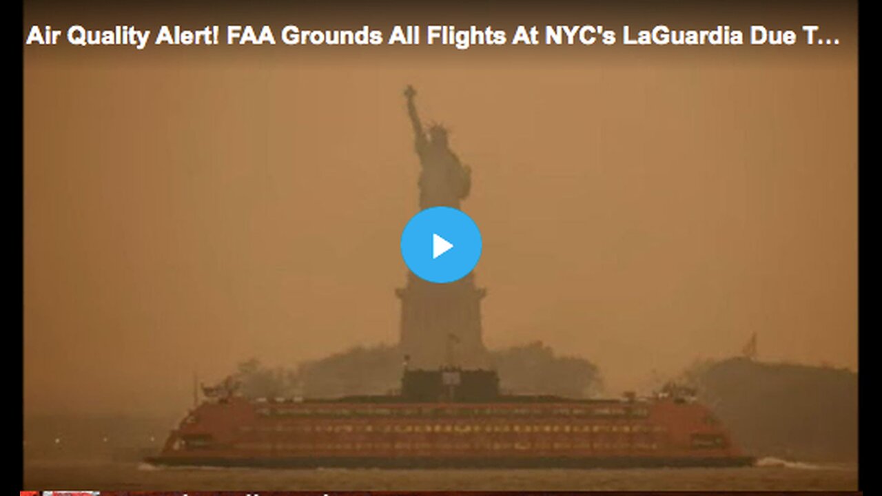 Grounding all flights at LaGuardia Airport in New York City due to the Canadian wildfire smoke