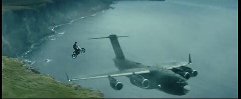 Infinite (2021) jumping onto an airplane scene