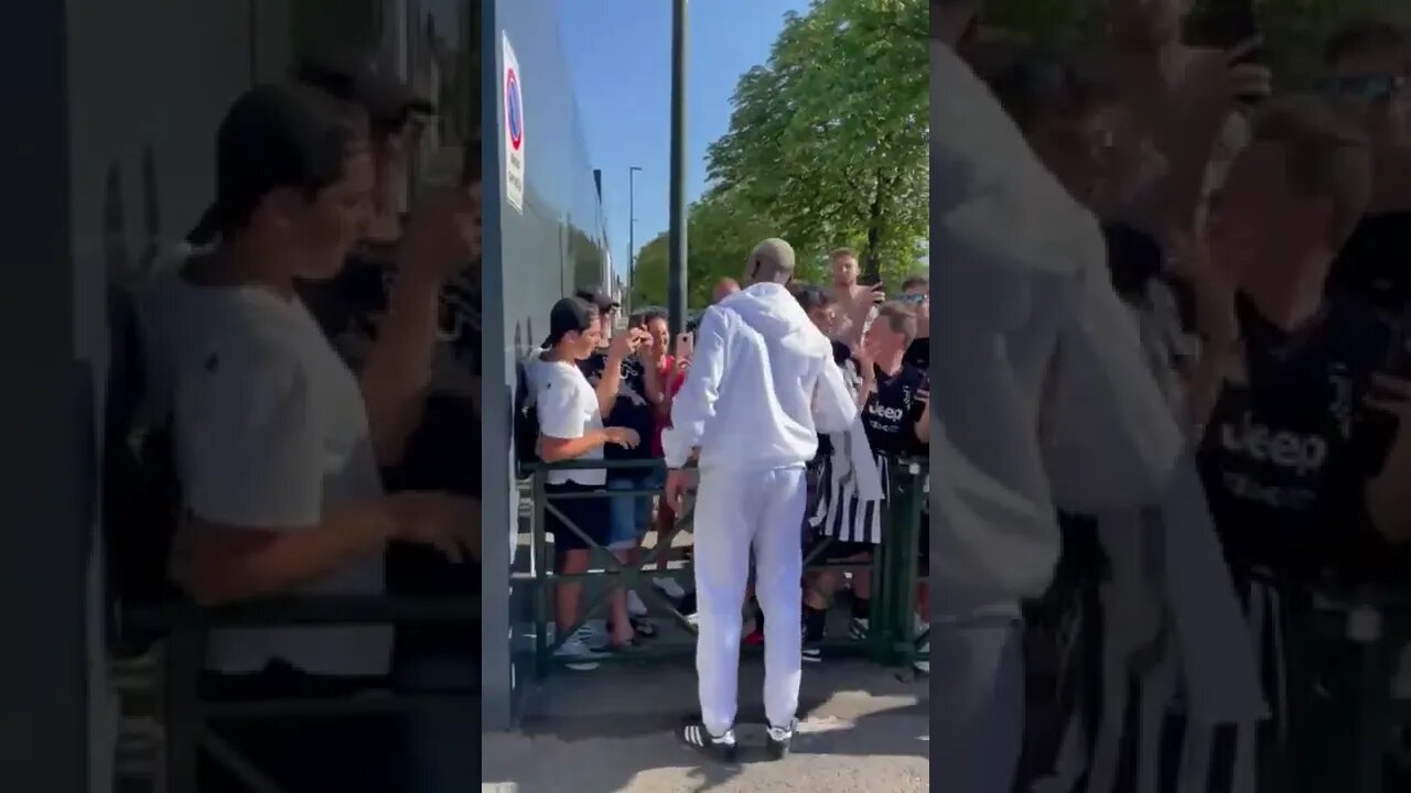 Pogba onthaald door supporters bij zijn terugkeer in Turijn waar hij weer gaat spelen voor Juventus